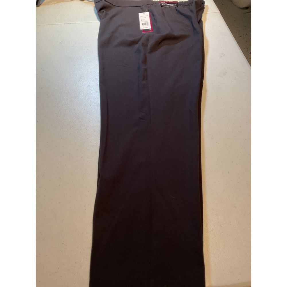 Kim Rogers Petite Comfort Waist Straight‎ Leg Pants Black 16P Bi-Stretch NWT